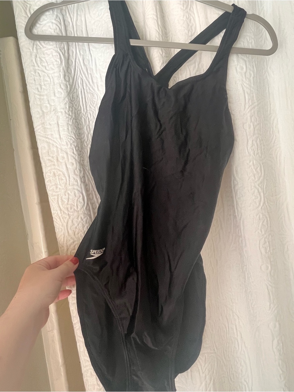 Speedo Black Cross-Back One-Piece Swimsuit